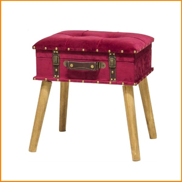 SGABELLO VELVET BORDEAUX 40X32X44CM 55205