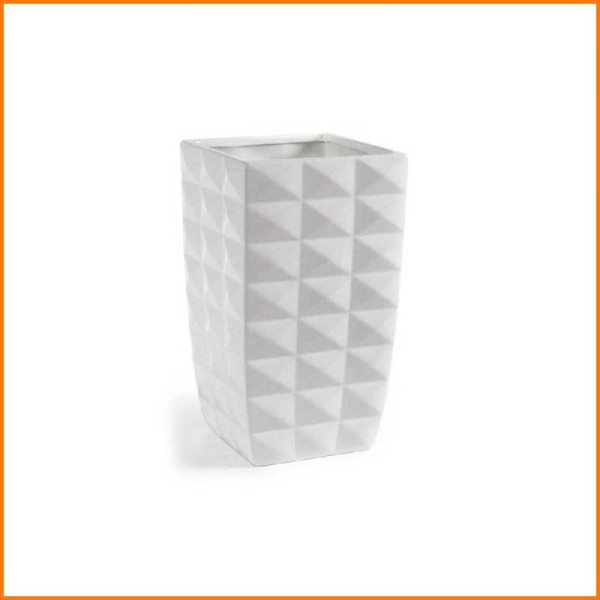 VASO SQUARE BIANCO IN CERAMICA 17X17X36H CM