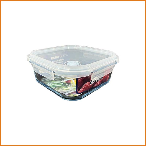CONTENITORE PER FORNO QUADRATO IN VETRO CON COPERCHIO ERMETICO 800ML