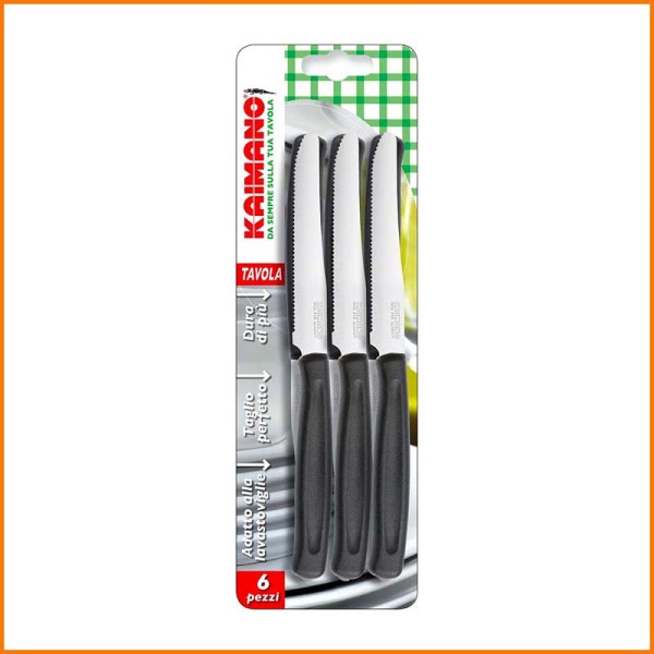 SET 6PZ COLTELLO KAIMANO NERO