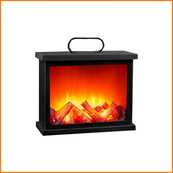 LANTERNA CAMINO A BATTERIA NERO 29,8X13X25H CM