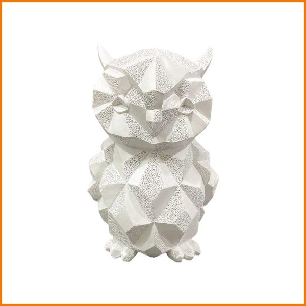 GUFO IN RESINA BIANCO 12H CM