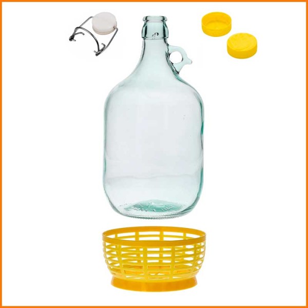 DAMA IN VETRO CON CESTO 5LT