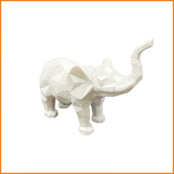 ELEFANTE IN RESINA BIANCO 14H CM