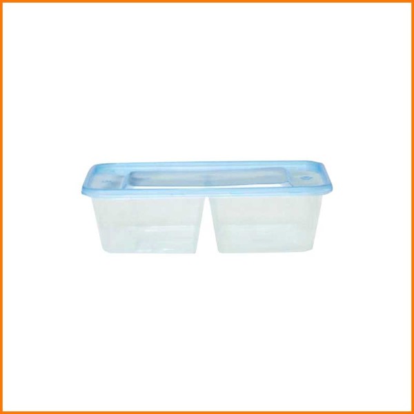 SET 4PZ CONTENITORE RETTANOLARE IN PLASTICA CON DUE SCOMPARTI 750ML