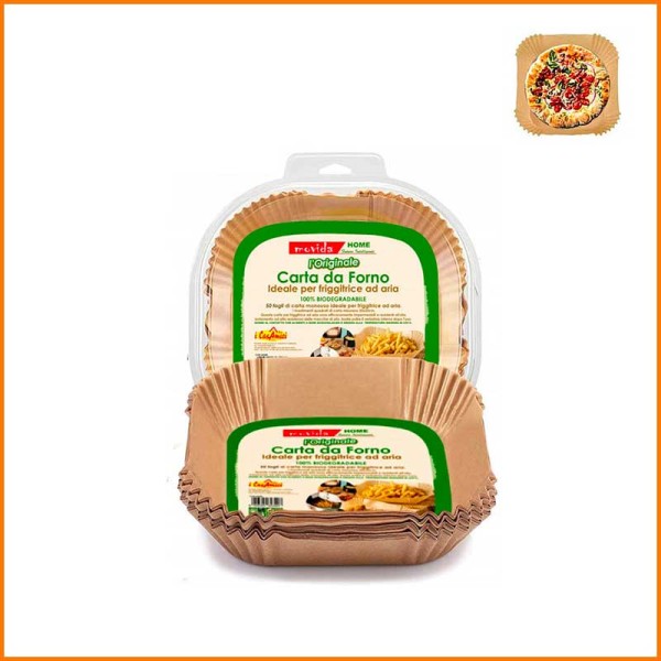 SET 50PZ CARTA FORNO 20X20X4,5H CM