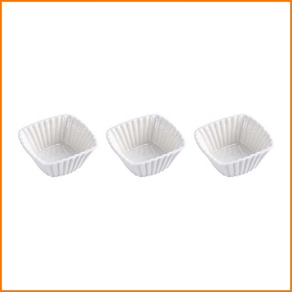 SET 3PZ CIOTOLE IN PORCELLANA 7,5X7,5X3H CM