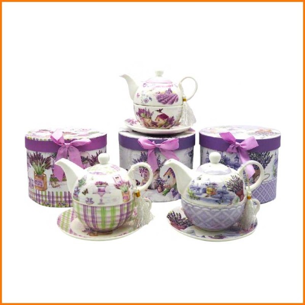 SET TEIERA + TAZZA CON PIATTO LAVANDA