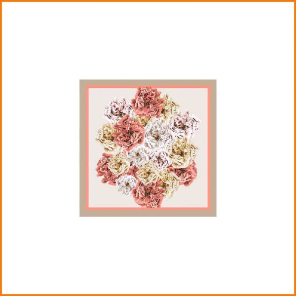 CENTROTAVOLA PEONIA PESCA 100X100 CM