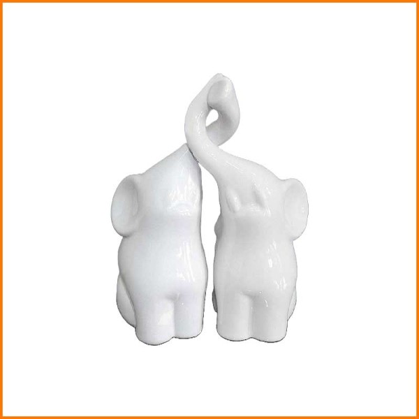 STATUA COPPIA ELEFANTI 11,5X6,5X15H CM
