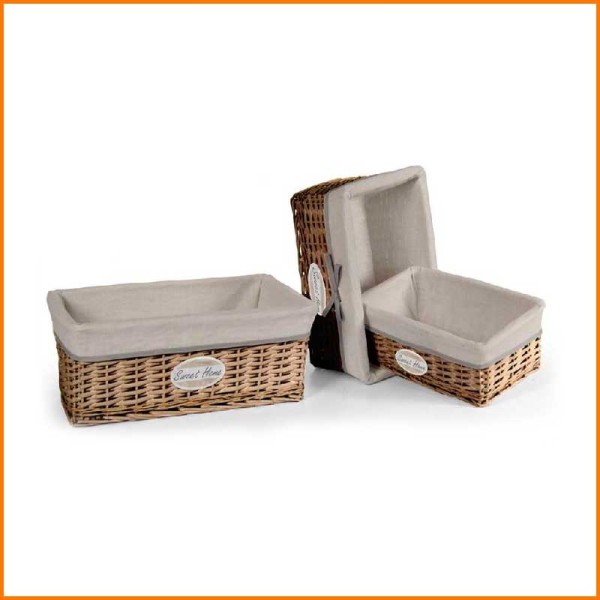 SET 3PZ CESTE RETTANGOLARI SWEET HOME