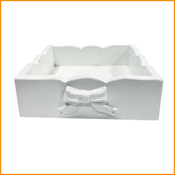 LINEA FIOCCO PORTATOVAGLIOLI BIANCO 23X23XH7