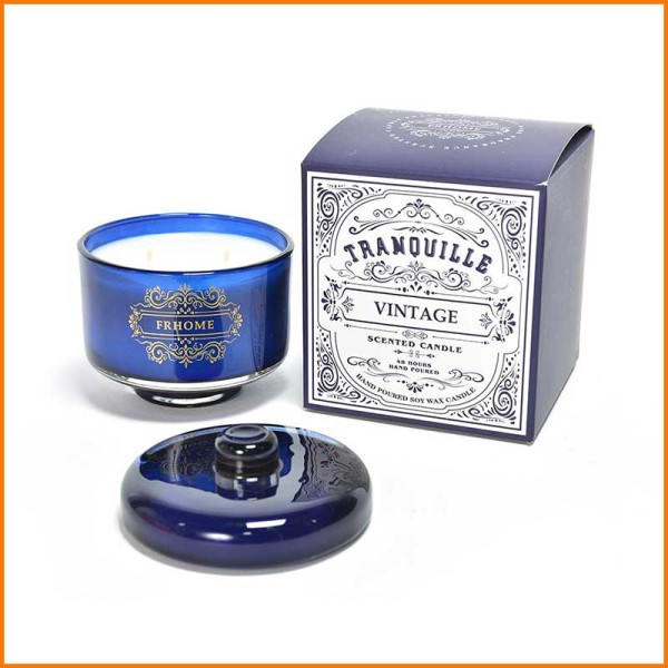PURA CANDELA PROFUMATA TRANQUILLE VINTAGE BLU 425GR D.10,5X11,5H CM