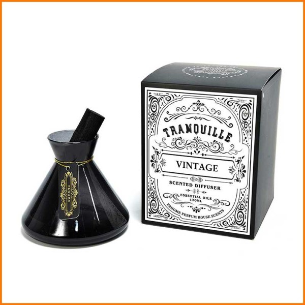 PURA DIFFUSORE DI ESSENZA TRANQUILLE VINTAGE NERO 120ML D.11,7X15H CM