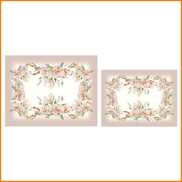 SET LISIANTHUS BEIGE COPRI FORNO E COPRI FORNELLI