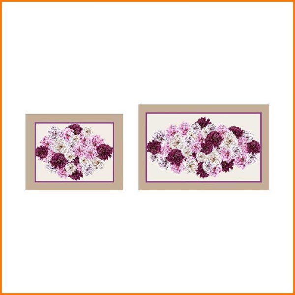 SET PEONIA VIOLA COPRI FORNO E COPRI FORNELLI