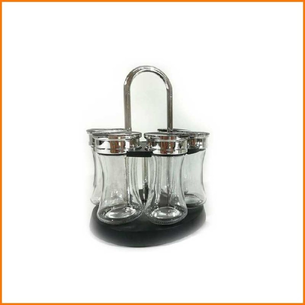 SET 6PZ BARATTOLI PORTASPEZIE CON STAND 8 CL