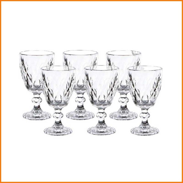SET 6PZ CALICE VETRO TRASPARENTE