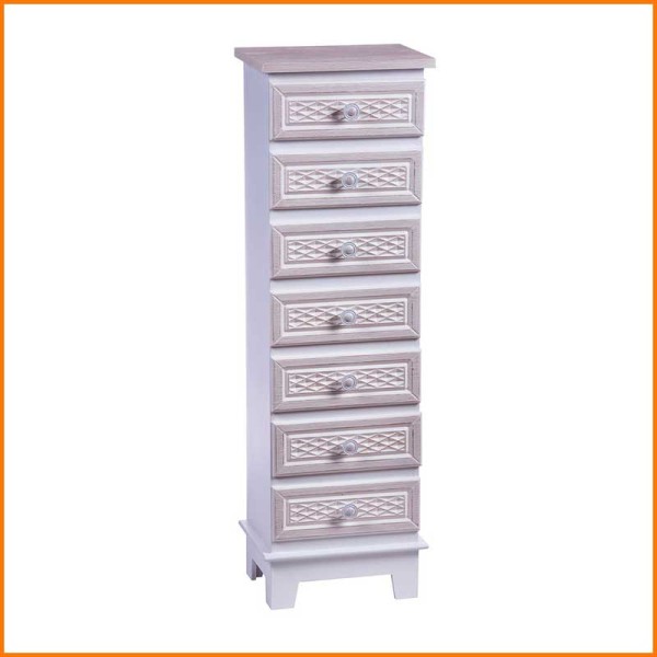 MOBILETTO IN LEGNO INTAGLIATO 7 CASSETTI 29,5X23X89H CM