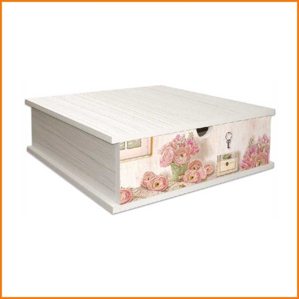 PORTACIALDE SHABBY ROMANTIC LYRICS 33X33X11H CM
