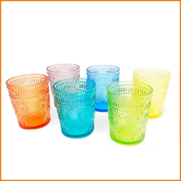 SET 6PZ BICCHIERI COLORATI 300 ML