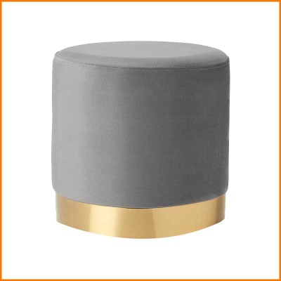 POUF VELVET STOOL GRIGIO...