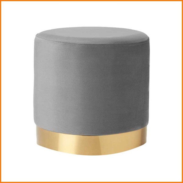 POUF VELVET STOOL GRIGIO D.30X38H CM