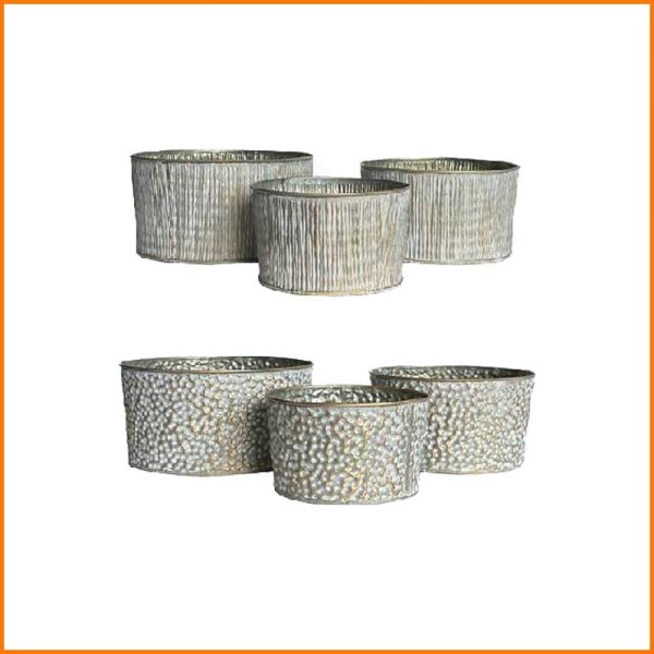 SET 3PZ FIORIERE IN FERRO TONDE 11H/11H/13H CM