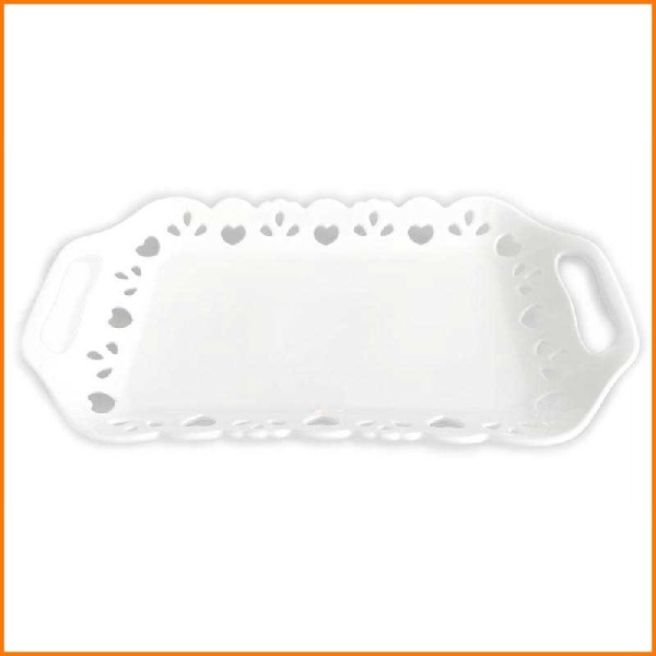 VASSOIO LOVE IN PORCELLANA CON MANICI 30,5X16,5 CM