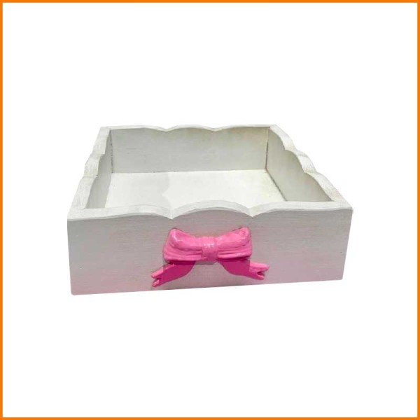 LINEA FIOCCO PORTATOVAGLIOLI ROSA 23X23X7H CM