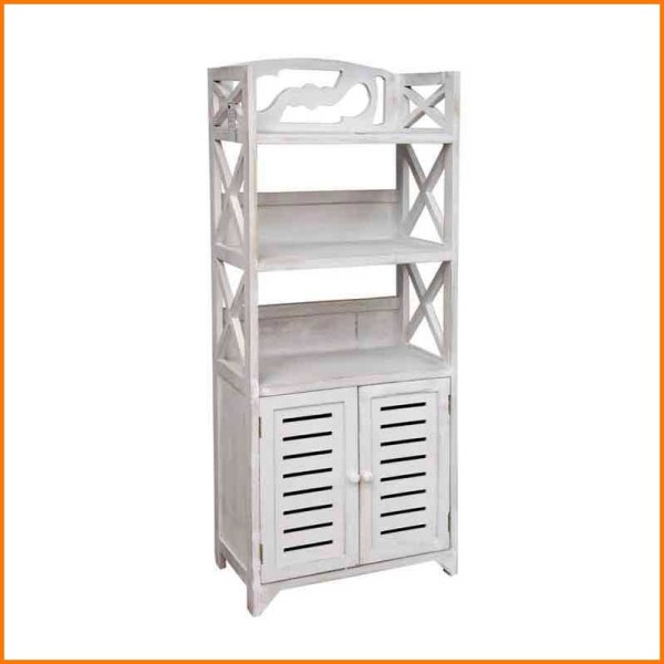 MOBILE BIANCO CON ANTE E MENSOLE 47X26X117H CM