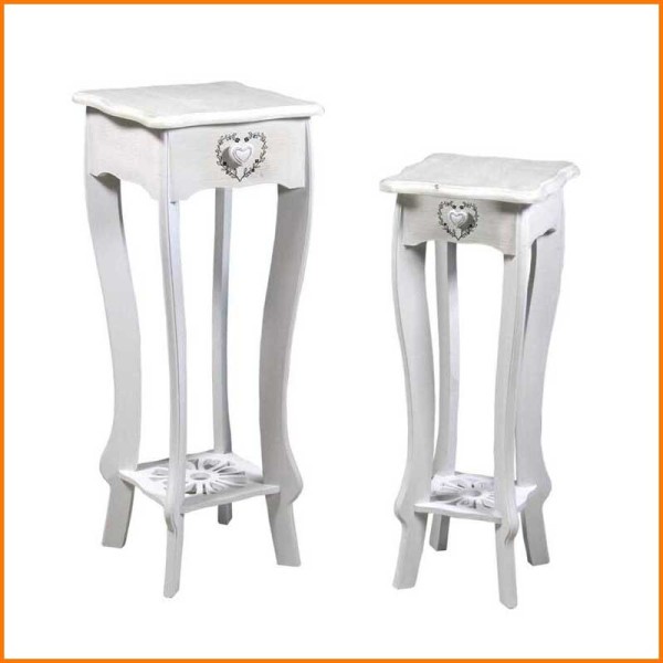SET 2PZ COLONNINE CON CASSETTO VINCY 30X30X77H / 23X23X62H CM