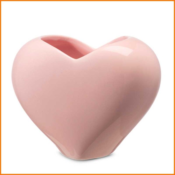 VASO CUORE ROSA 16,8X10,2X13,5H CM
