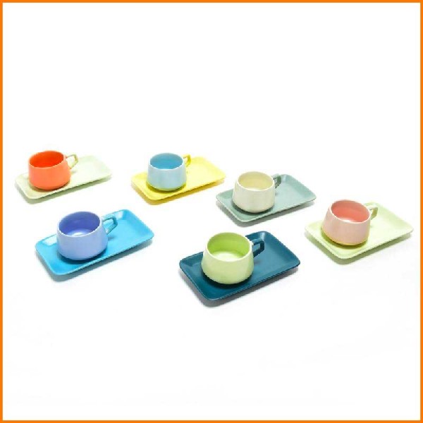 TAZZINA IN CERAMICA 100ML CON VASSOIO 16X9,7X5,5H CM I