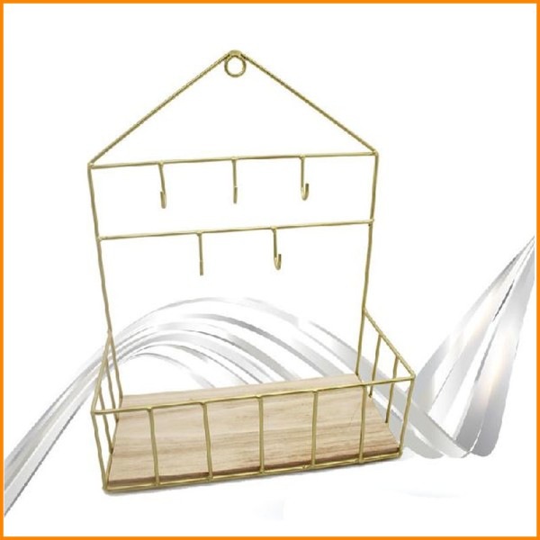 APPENDINO IN METALLO FORMA CASA ORO 5 POSTI 25X12X34H CM