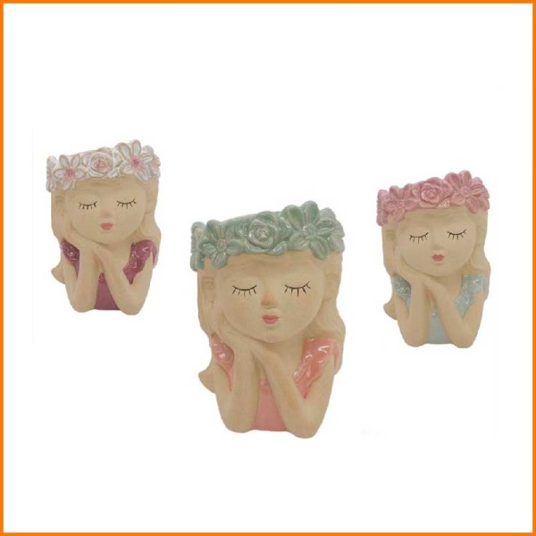 CACHEPOT VISO DONNA IN TERRACOTTA 10X12X17H CM