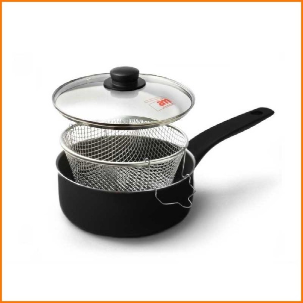 FRIGGITRICE VULCANO CON COPERCHIO IN VETRO E ACCIAIO D.24 CM