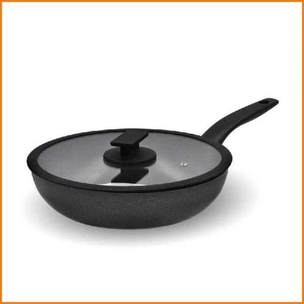 SALTAPASTA VULCANO CON COPERCHIO IN VETRO E SILICONE D.26 CM
