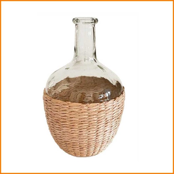 VASO IN VETRO E IUTA D.18,5x30H CM
