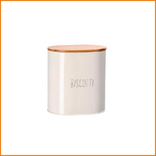 BARATTOLO IN LATTA CON TAPPO IN BAMBOO 18X13X19H CM