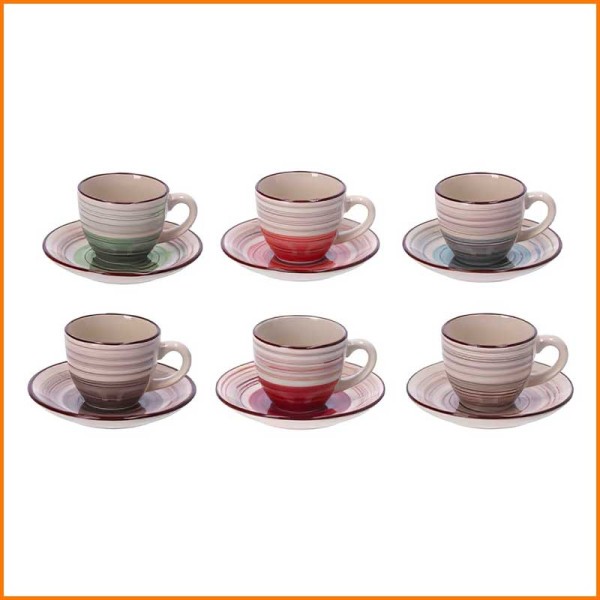 SET CAFFE' 6 PEZZI JERRY IN PORCELLANA