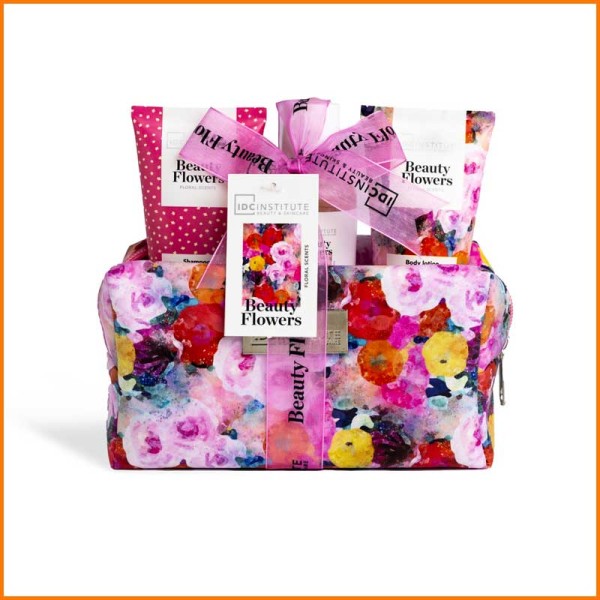 BEAUTY FLOWERS BORSA DA VIAGGIO CON 3 PZ