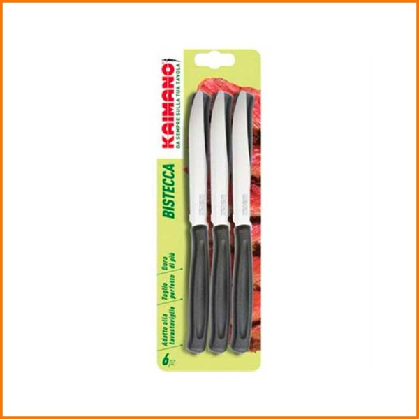 SET 6PZ COLTELLO KAIMANO PER BISTECCA NERO