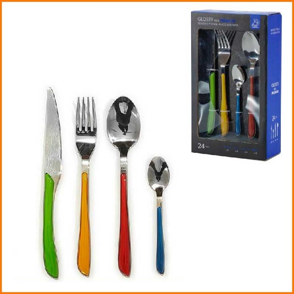 SET 24PZ POSATE GLOSSY MIX PREMIUM