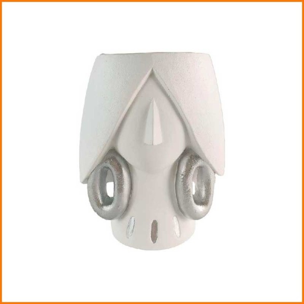 VASO SAMOA BIANCO CON ORECCHINI ARGENTO 21X19X26H CM