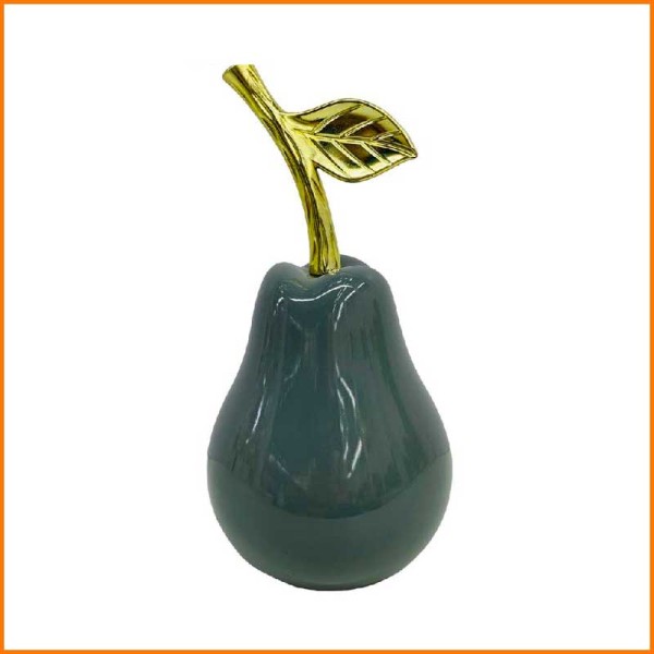 PERA GRIGIO CON GAMBO ORO LUCIDO 12,5X12,5X24H CM