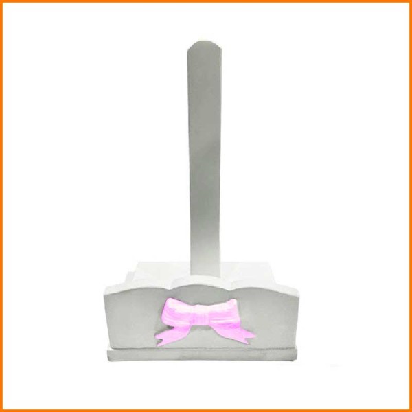 LINEA FIOCCO ROSA PORTABICCHIERI IN LEGNO 20X13X32H CM