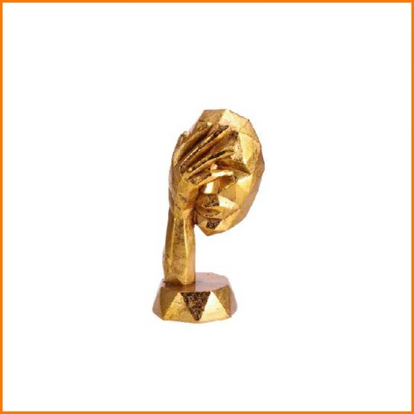 STATUA VISO IN RESINA NON VEDO, NON PARLO E NON SENTO 12X10X22H CM