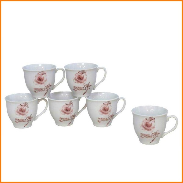 SET 6 TAZZE CAFFE' CON FIORE 50CC