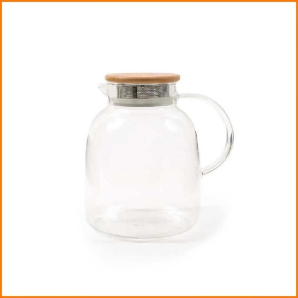CARAFFA IN VETRO 1,86 LT BOROSILICATO CON TAPPO BAMBOO E FILTRO